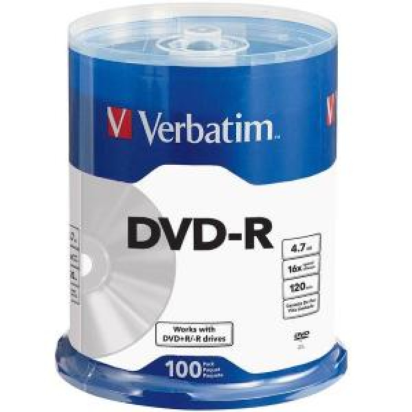 DVD-R 4.7GB 120min 16x Cake 100pz VERBATIM 3