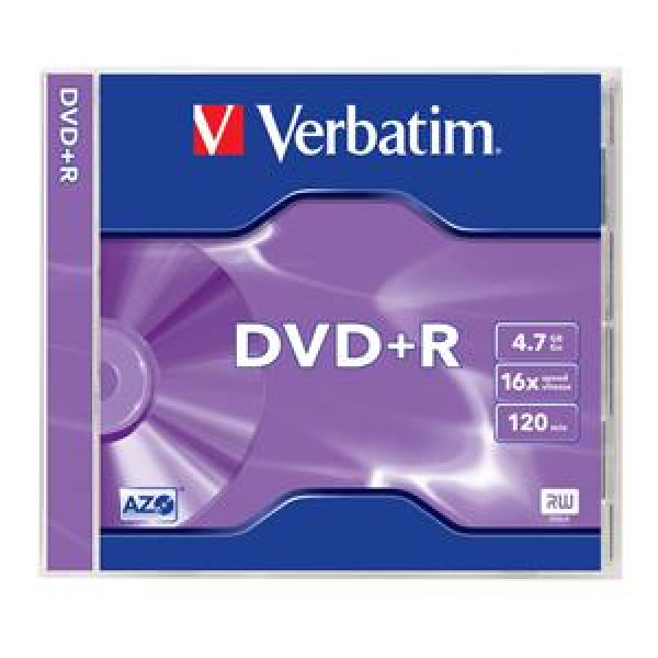 DVD+R 4.7GB 16x Jewel 1pz VERBATIM Azo 3