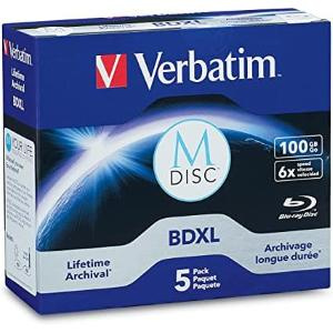BD-R XL 100GB 4x Jewel 5pz VERBATIM Mdisc InkJet Bianca 40-118