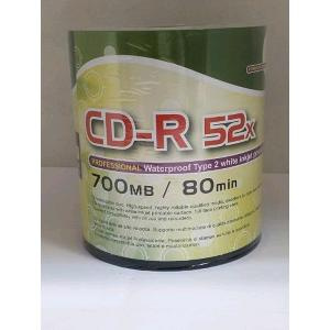 CD-R 700MB 52x Shrink 100pz CMC InkJet Bianca Opaca 23-118 WaterProof
